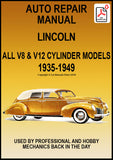 Lincoln V8 & V12 Models K, Zephyr, Continental, Custom, Cosmopolitan 1935-1949 Workshop Manual | PDF Download | carmanualsdirect