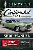 Lincoln Continental Sedan & Hardtop 1969 Workshop Manual | PDF Download