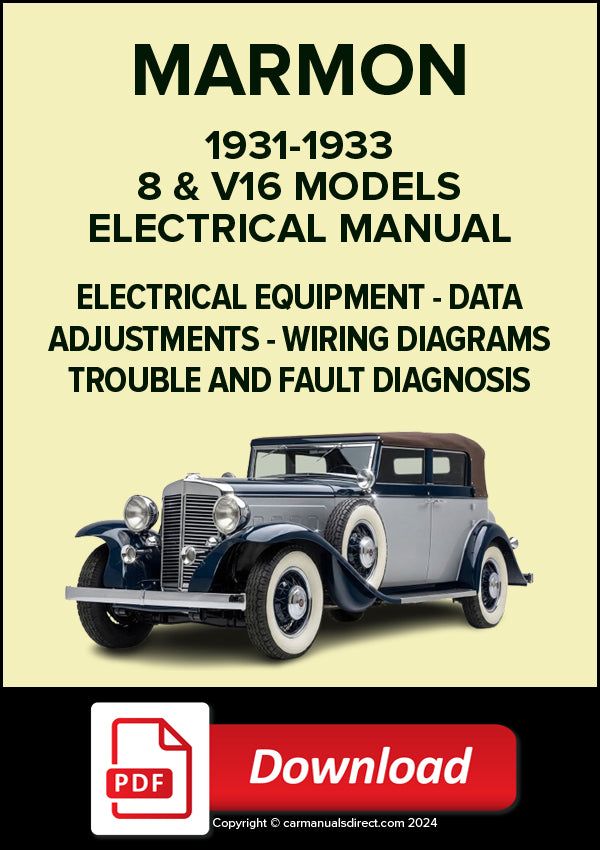 MARMON 8 & V16 1931-1933 Electrical Manual | PDF Download