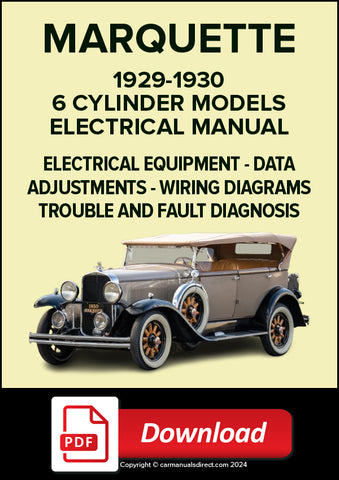 MARQUETTE 6 Cylinder Models 1929-1930 Electrical Manual | PDF Download