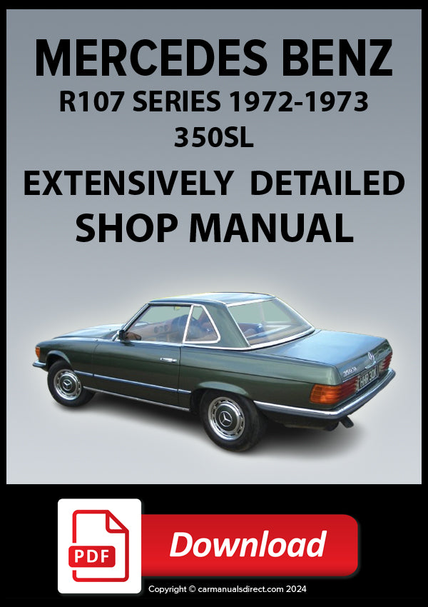 MERCEDES BENZ R107 350SL 1972-1973 Workshop Manual | PDF Download 
