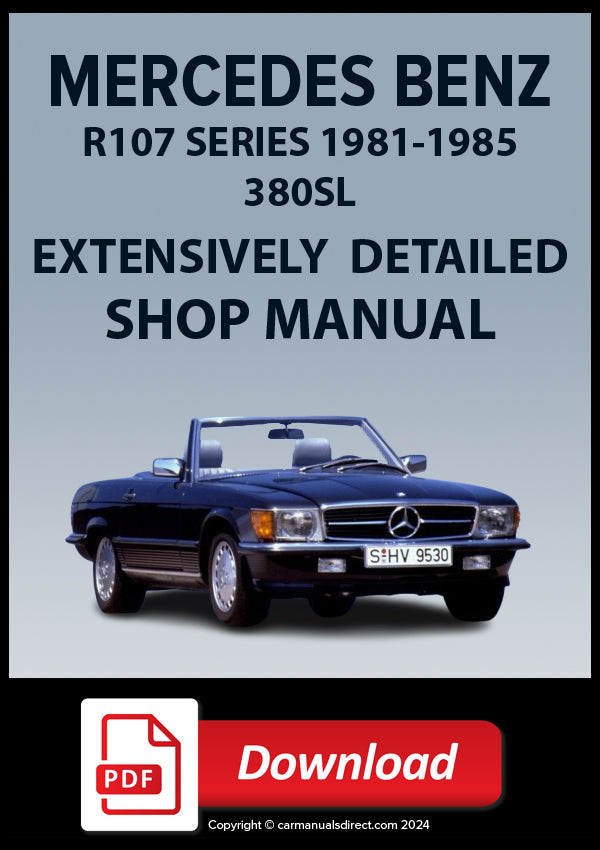 MERCEDES BENZ R107 380SL 1981-1985 Workshop Manual | PDF Download 