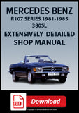MERCEDES BENZ R107 380SL 1981-1985 Workshop Manual | PDF Download 