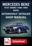 MERCEDES BENZ R107 560SL 1986-1989 Workshop Manual | PDF Download 