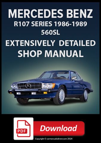 MERCEDES BENZ R107 560SL 1986-1989 Workshop Manual | PDF Download 