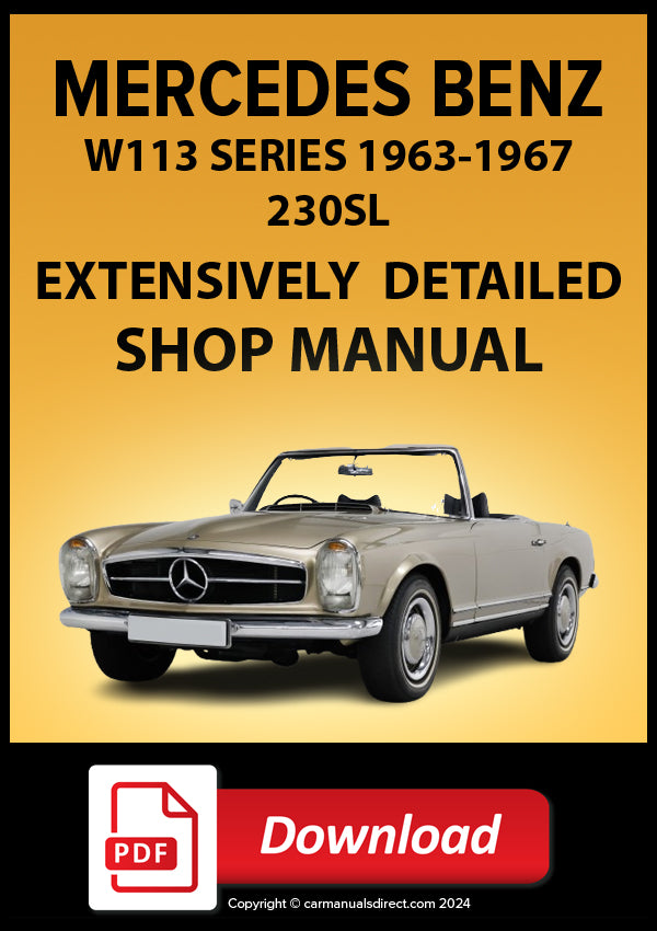 MERCEDES BENZ W113 Series 230SL 1963-1967 Workshop Manual | PDF Download 