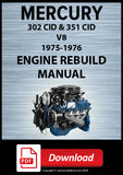 Mercury 1975-1976 302 & 351 CID V8 Engine Rebuild Manual | PDF Download