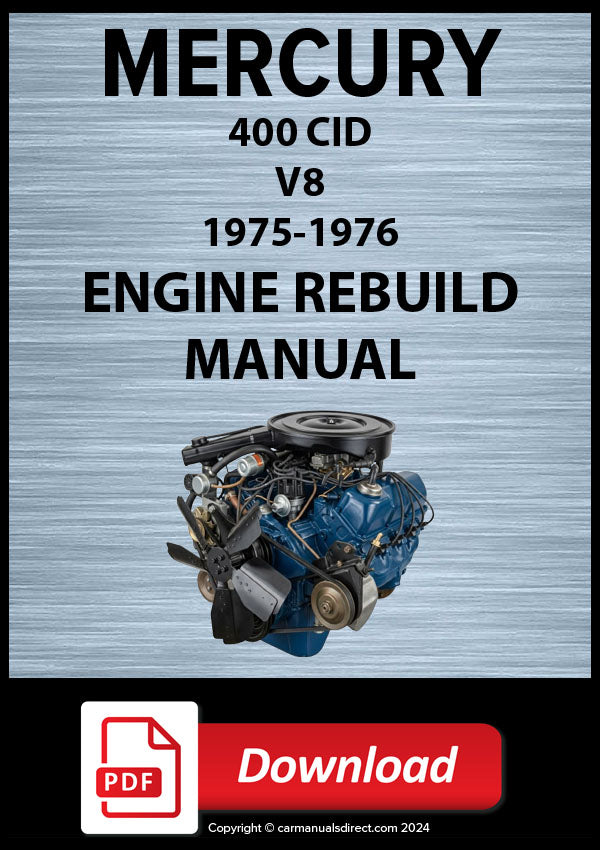 Mercury 1975-1976 351M & 400 CID V8 Engine Rebuild Manual | PDF Download