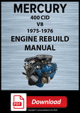 Mercury 1975-1976 351M & 400 CID V8 Engine Rebuild Manual | PDF Download
