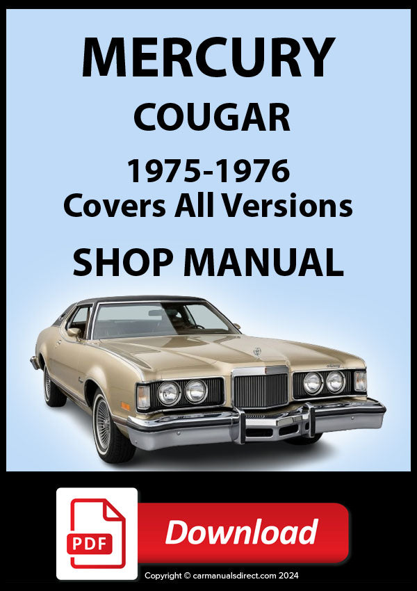 Mercury Cougar XR7 1975-76 Full Shop Manual | PDF Download
