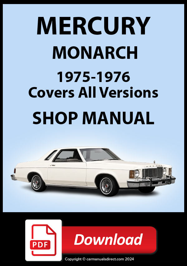 Mercury Monarch 1975-76 Full Shop Manual | PDF Download