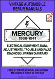 MERCURY 1939-1941 V8 95 MODELS 99A, 09A, 19A Automotive Electrical Manual | PDF Download | carmanualsdirect 