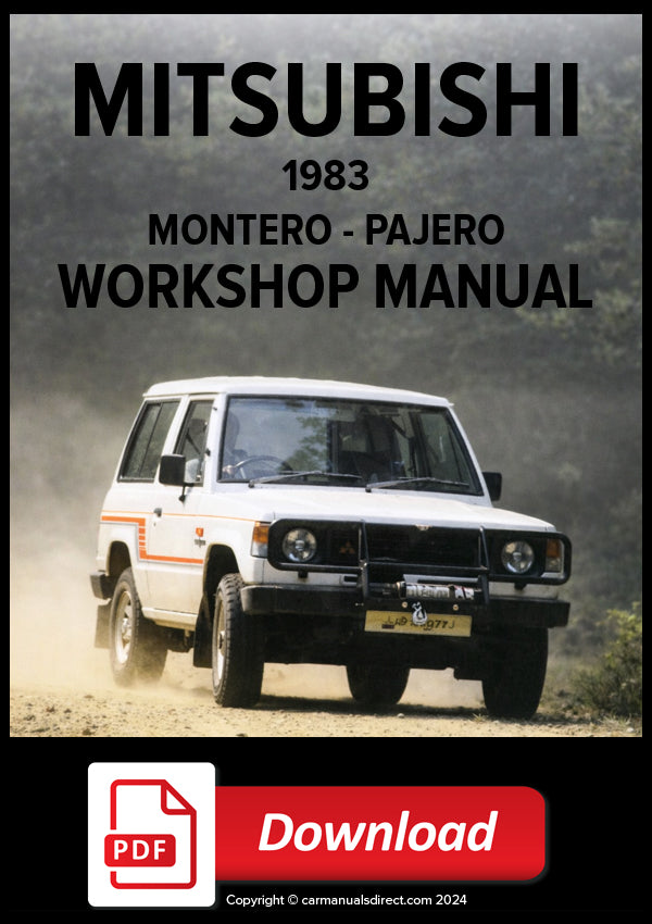 MITSUBISHI Montero and Pajero 1983 Workshop Manual PDF Download