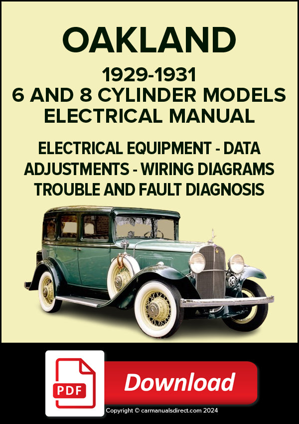 OAKLAND 6 & 8 Cylinder models 1929-1931 Electrical Manual | PDF Download