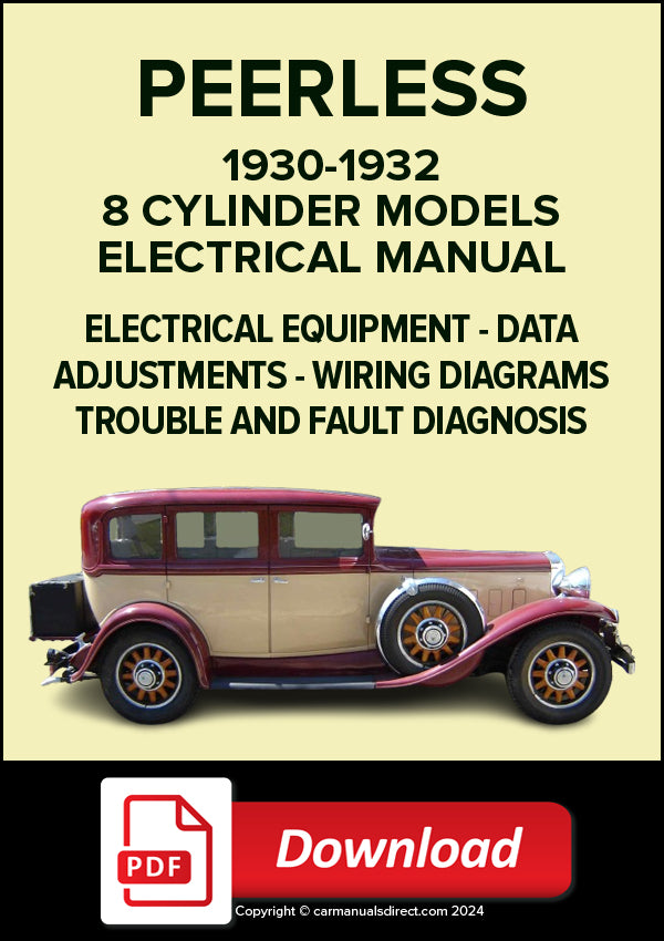 PEERLESS 8 Cylinder 1930-1932 Electrical Manual | PDF Download