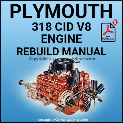 PLYMOUTH 318 CID V8 Comprehensive Engine Rebuild Manual | PDF Download | carmanualsdirect