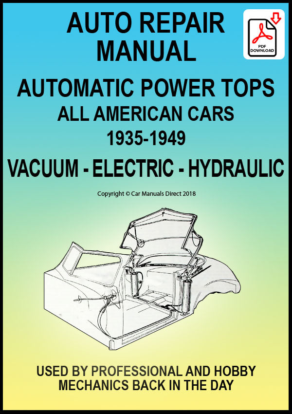 Power Roof Adjustment and Repair Manual All Models 1935-1949 | PDF Download | carmanualsdirect