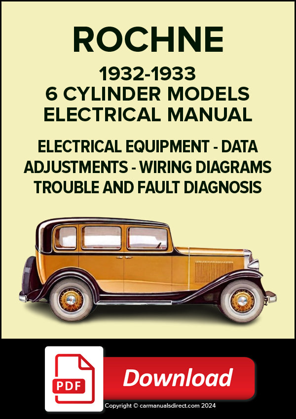 ROCKNE 6 Cylinder 1932-1933 Electrical Manual | PDF Download