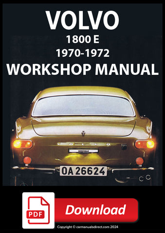 VOLVO 1800 E 1970-1972 Factory Workshop Manual | PDF Download | carmanualsdirect