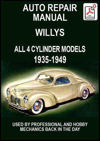 Willys Four 77, Four 37, Four 38, Four 48, Overland 4 39, Four 440, Americar 4 441, Ameriar 4 442, Station Wagon 4 4-63, Station Wagon 6 6-63 1935-1949 Workshop Service Manual | PDF Download | carmanualsdirect