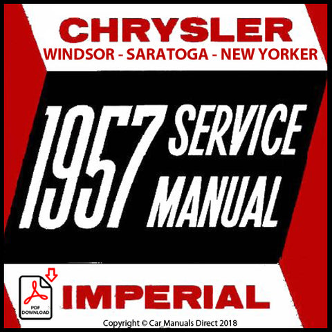 CHRYSLER 1957 Windsor. Saratoga, New Yorker. Imperial Shop Manual | carmanualsdirect