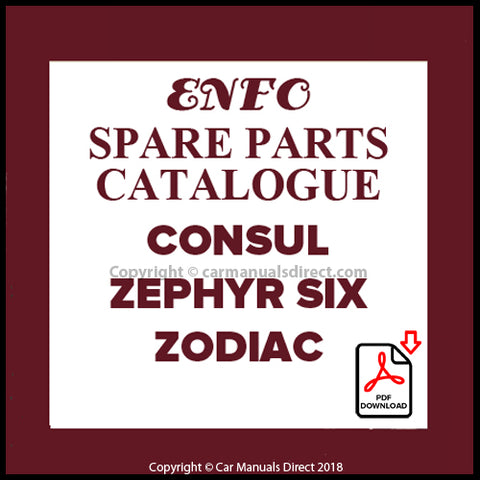FORD Consul, Zephyr and Zodiac Mark 1 Factory Spare Parts Manual | PDF Download | carmanualsdirect