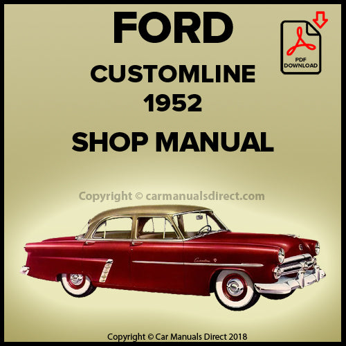 FORD Customline 1952 V8 Manual carmanualsdirect Car