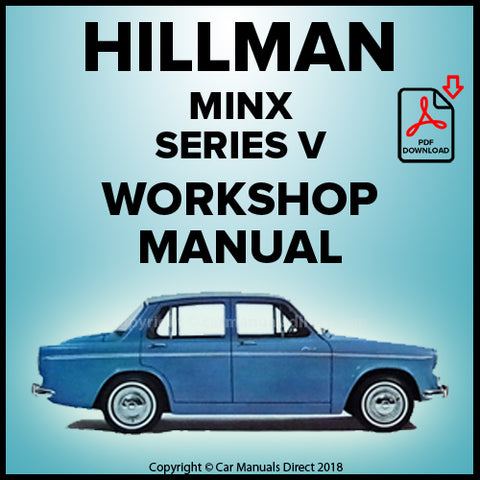 Hillman Minx Saloon Series V Workshop Manual | carmanualsdirect