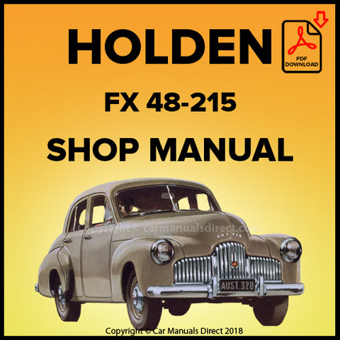 HOLDEN FX 48-215 Sedan and Utility Factory Workshop Manual | carmanualsdirect