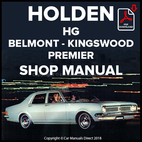 HOLDEN HG Belmont, Kingswood, Premier 1970-1971 Comprehensive Workshop Manual | PDF Download | carmanualsdirect