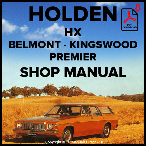 HOLDEN HX Belmont, Kingswood, Premier 1976-1977 Factory Workshop Manual | carmanualsdirect