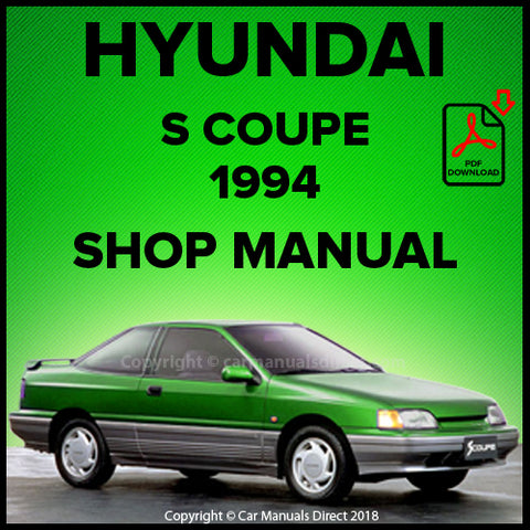 HYUNDAI S Coupe 1994 Factory Workshop Manual | carmanualsdirect