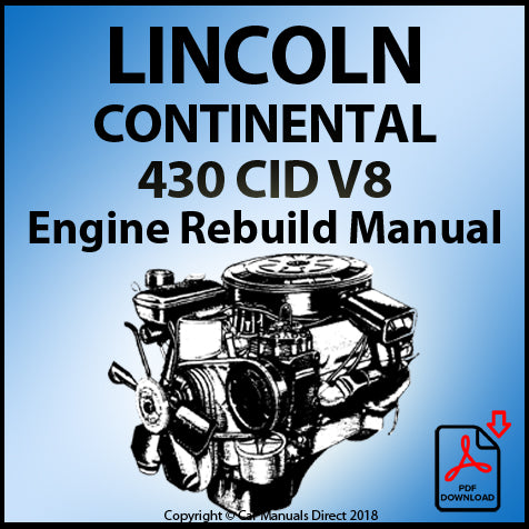 LINCOLN Continental 430 CID V8 Factory Engine Rebuild Manual | PDF Download | carmanualsdirect