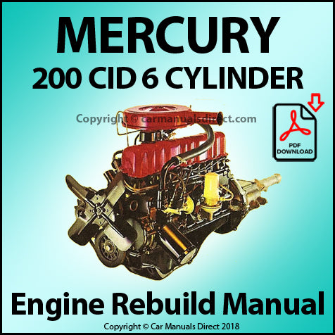 Mercury 200 CID 6 Cylinder Factory Engine Rebuild Manual | PDF Download | carmanualsdirect