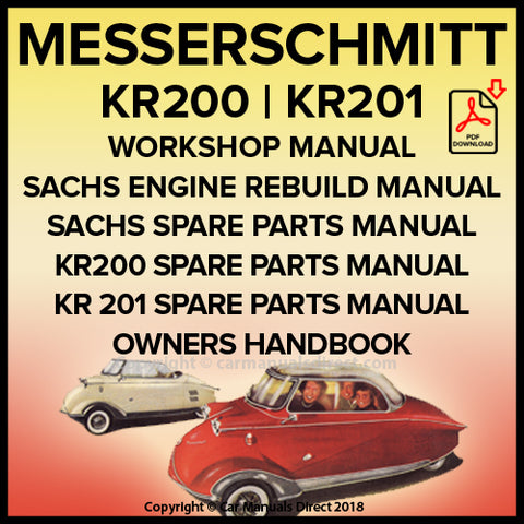MESSERSCHMITT KR200 & KR201 Factory Workshop & Spare Parts Manual | PDF Download | carmanualsdirect