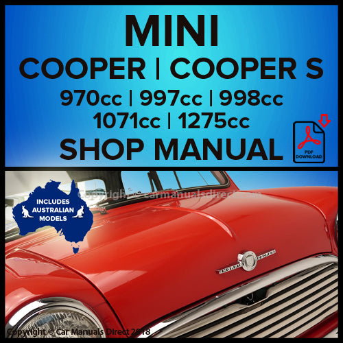 Mini Cooper 997cc | Mini Cooper 998cc | Mini Cooper S Mark 1 970cc | Mini Cooper S Mark 1 1071cc | Mini Cooper S Mark 1 1275cc | Mini Cooper S Mark 2 1275cc | Mini Cooper S Mark 3 1275cc Workshop Manual | carmanualsdirect