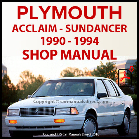 PLYMOUTH 1990-1994 Acclaim and Sundancer Factory Workshop Manual | PDF Download | carmanualsdirect