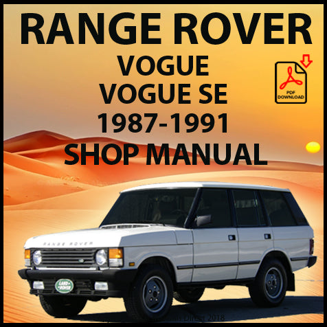 RANGE ROVER Classic 1987-91 Factory Workshop Manual | PDF Download | carmanualsdirect