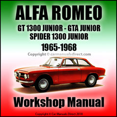 ALFA ROMEO GT 1300 Junior and GTA 1300 Junior 1965-1968 Workshop Manual | carmanualsdirect