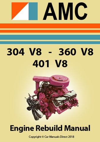 AMC 304 cu. in. - 360 cu. in. - 401 cu. in.  V8  Engine Comprehensive Factory Rebuild Manual | PDF download | carmanualsdirect