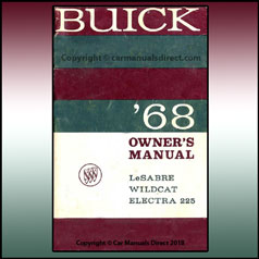 Buick LeSabre, Wildcat and Electra 225 1968 Owners Handbook - FREE | PDF Download | carmanualsdirect