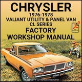 CHRYSLER 1976-78 Valiant Utility and Panel Van CL Series Factory Workshop Manual | carmanualsdirect