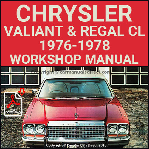 CHRYSLER 1976-78 Valiant and Regal CL Series Workshop Manual | carmanualsdirect