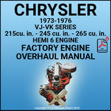 CHRYSLER 1973-1976 Hemi 6 Engine 215, 245 & 265 Factory Service & Overhaul Workshop Manual | carmanualsdirect