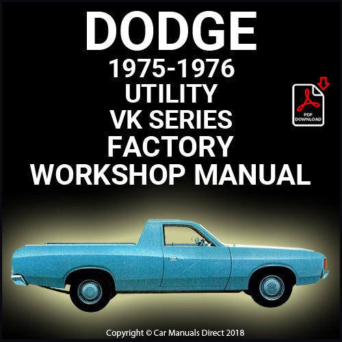 DODGE 1975-76 Utility VK Series Factory Workshop Manual | carmanualsdirect