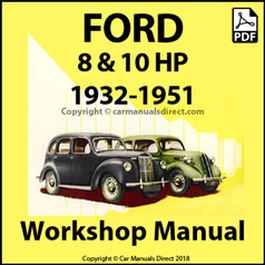 Ford Y Model Popular, C Deluxe, 7Y Eight, 7W Ten, Anglia EO4A, Prefect E93A, Anglia E54A, Prefect E53A, Anglia E494A, 7Y 5 cwt Van, E83W 10 cwt Van, 1932-51 Workshop Manual | carmanualsdirect