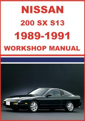 NISSAN 200 SX, Silvia, 180 SX S13 Series 1989-1991 Factory Workshop Manual | PDF Download | carmanualsdirect