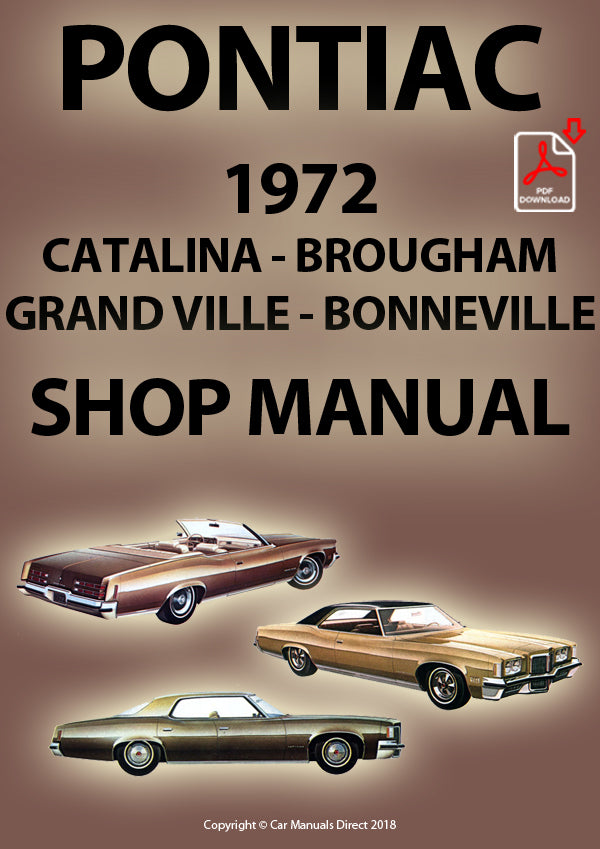 PONTIAC 1972 Catalina - Brougham - Bonneville - Grand Ville Factory Workshop Manual | PDF Download | carmanualsdirect