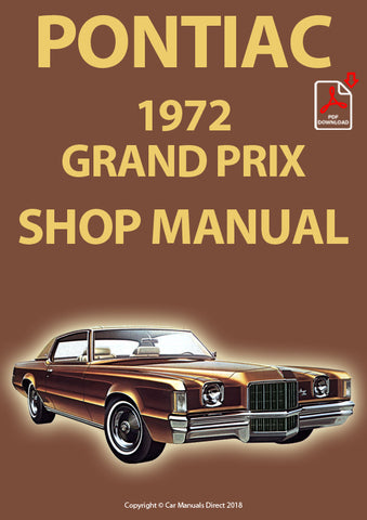 PONTIAC 1972 Grand Prix Hardtop Coupe Factory Workshop Manual | PDF Download | carmanualsdiretct