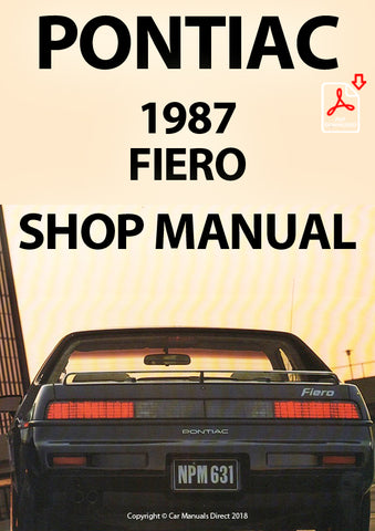PONTIAC 1987 Fiero Factory Workshop Manual | PDF Download | carmanualsdirect